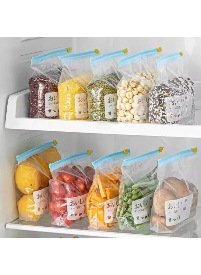 FALMER 45 pieces of reusable food storage and freezer bags in three different sizes – BPA-free, leak-proof double zipper, made of polyethylene. Clear, biodegradable, and recyclable bags, ideal for storing food, liquids, freezer items, snacks, and fruits. - Image 4